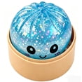 thumbnail image 4 of Glitter Blue Dumpling Squishy Stress Balls, Colorful Dumpling Fidget Sensory Pack with Food Steamer, Stretchy Squeeze Dough Ball for Daily Stress Relief & Desktop Use, 4 of 6