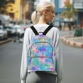 thumbnail image 7 of FORMRS Mini Backpack Purse for Women Travel Daypack Casual Shoulder Bag, Neon Starfish Pattern, 7 of 7