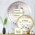 thumbnail image 3 of Designart "Magenta Horizon Cityscape II" Skyscrapers Spiral Dot Round Wall Mirror - Architecture Oval Printed Decorative Mirror - Multiple Color Options, 3 of 5