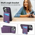 thumbnail image 4 of Allytechgroup 2 In 1 Wallet Case for Apple iPhone 15 Pro, Detachable Cards Holder Compatible with Magsafe Anti-Scratch Bumper Shockproof Drop Protection Phone Case for Women Men, Purple, 4 of 10