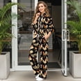 thumbnail image 3 of SCRAWLGOD Rooster Print Black Women 2 Piece Lounge Sets Turtleneck Pullover Sweatsuit Fall Outfits Matching Wide Leg Sweatpants Set Casual Tracksuit Cozy Trendy Clothes, XL, 3 of 7