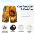 thumbnail image 3 of Vsdgher Sunflower Blue Sky for Mens Swim Trunks with Compression Liner Swim Shorts Swim Suits Board Shorts-Small, 3 of 6