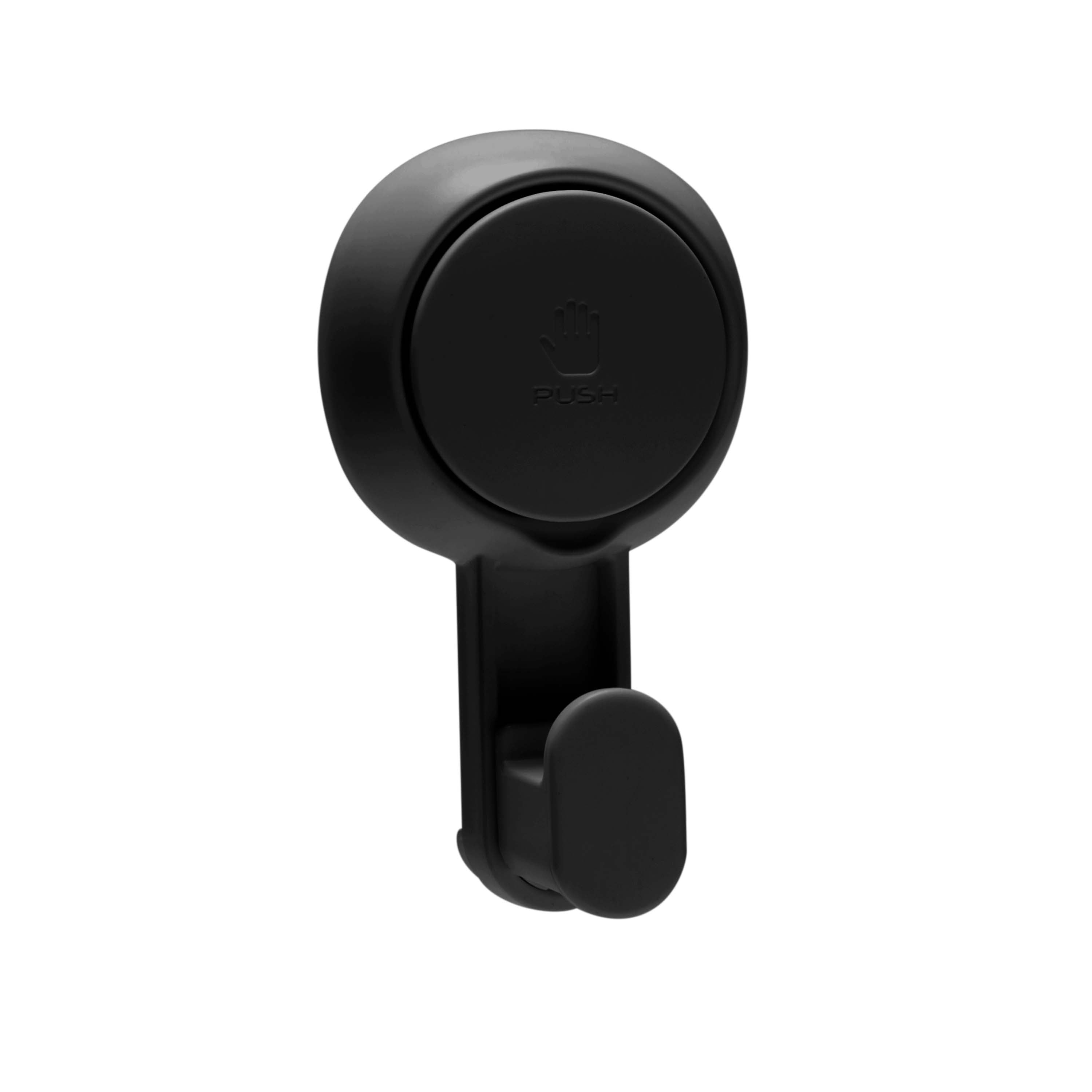 Bath Bliss 2 Pack Gel-Suction Power Hooks in Matte Black