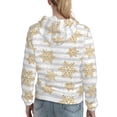 thumbnail image 7 of Lsque Gold Snowflake Pattern Casual Women's Hoodie,Hooded Sweatshirt with Kangaroo Pocket,Pullover Hoodie with Eye-catching Drawstrings-X-Large, 7 of 7
