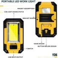 thumbnail image 3 of Uppladdningsbar LED-arbetslampa, magnetisk mekanisk lampa, bärbar, husbil, underhåll, 30w, 1200, hög ström, ljusgul, 3 of 5