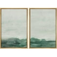 thumbnail image 2 of IDEA4WALL Framed Canvas Print Wall Art Set of 2 Watercolor Pastel Green Blue Landscape Abstract Modern Art Decorative Contemporary Artwork for Bedroom, Office, Hotel - 24"x36"x2 Panels Natural, 2 of 5