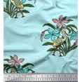 thumbnail image 1 of Soimoi Polyester Crepe Fabric Flamingo,Leaves & Floral Block Decor Fabric Printed Yard 52 Inch Wide, 1 of 1