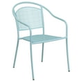 thumbnail image 5 of BizChair Commercial Grade 30" Round Sky Blue Indoor-Outdoor Steel Folding Patio Table Set with 2 Round Back Chairs, 5 of 5