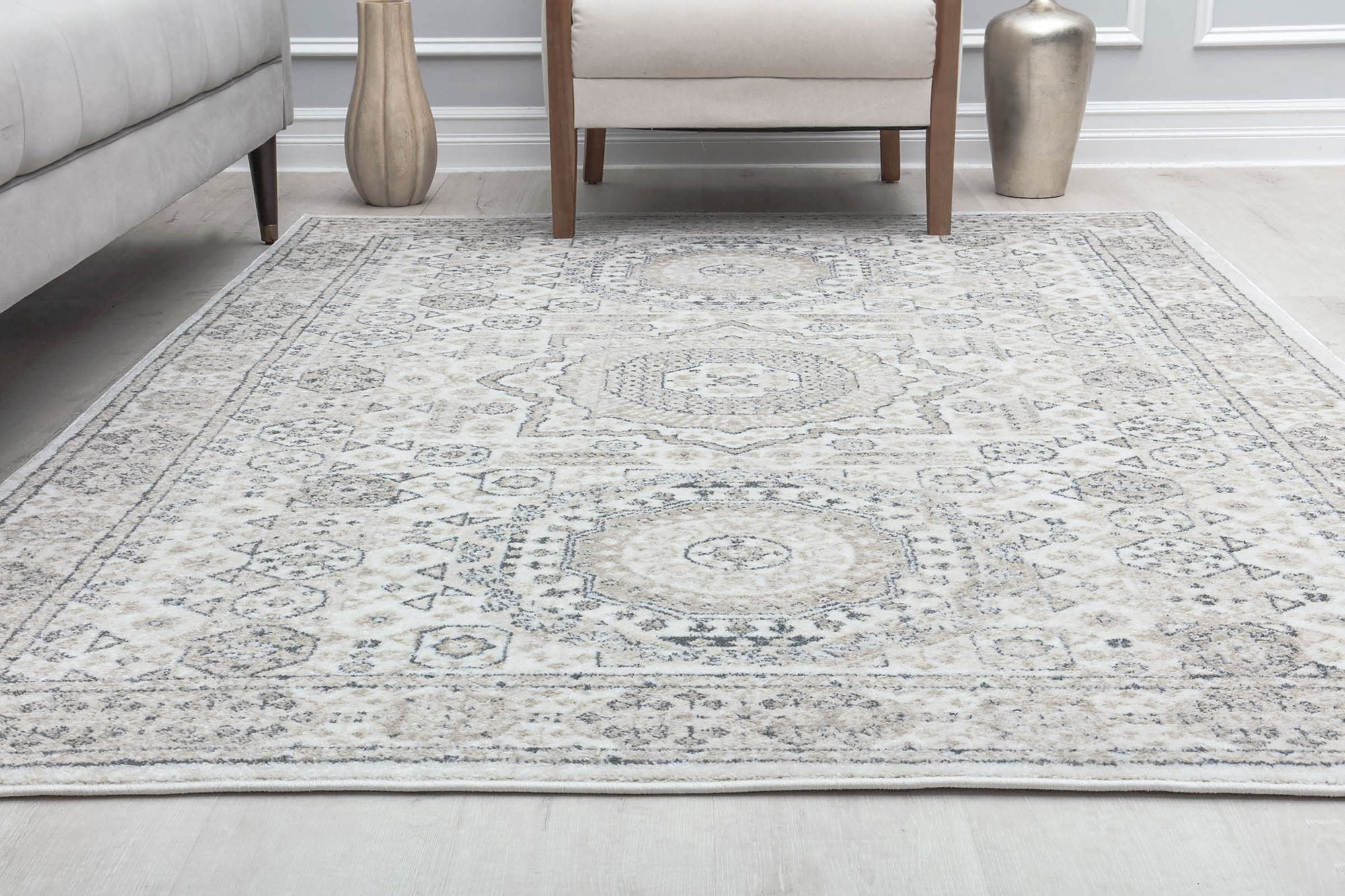 Harper HY60L Balboa Mist Abstract Vintage Beige Area Rug, 2'6" x 8'