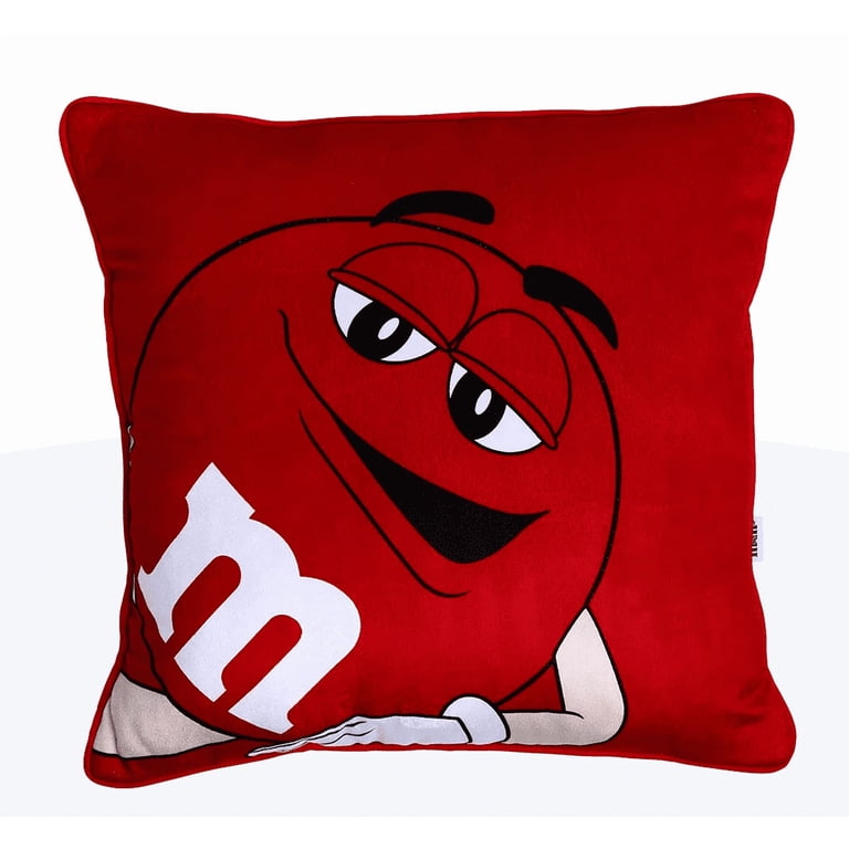 DENY Designs Happee Monkee Red Stars Throw Pillow – 26x26 Inch Decorative Pillow With Fun Primate Print