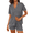 Dark Grey, variant on Womens Pajama Sets Button Up Bride Pjs Set 2 Piece Soft Sleepwear Short Sleeve Lounge Sets with Shorts
