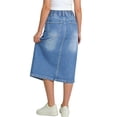 thumbnail image 6 of Edvintorg Girls Denim Skirt Outdoor High Waisted Casual Slit Midi Jean Skirt with Pockets Kids Clothes Girls Size 5-15, 6 of 8