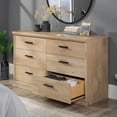 thumbnail image 2 of Sauder Aspen Post 6-Drawer Bedroom Dresser in Prime Oak, Prime Oak Finish, 2 of 12