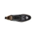 thumbnail image 4 of STACY ADAMS Mens Black Mixed Media Heel Pull-Tab Brogue Cushioned Eyelet Finnegan Wingtip Toe Stacked Heel Lace-Up Leather Dress Boots Shoes 8.5 M, 4 of 7