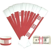 Money Bands Currency Sleeves Straps – Made in USA (Pack of 330 - $500) Self-Adhesive Money Wrappers for Bills Color Coded Wraps Meets ABA Standards, 7.5 x 1.25 inches – Counter Recyclable Kraft Paper