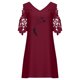 thumbnail image 5 of Vestidos de manga corta con hombros descubiertos y encaje con cuello en V estampado sexy de verano para mujer Fridja bnh5448, 5 of 9