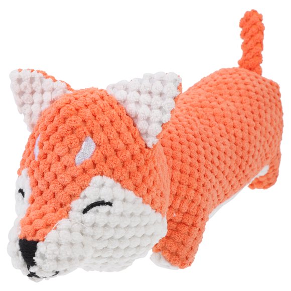 KAKOWELY Juguete para masticar con forma de zorro de dibujos animados para perros, juguete interactivo para mascotas con sonido chirriante.