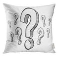 thumbnail image 1 of BSDHOME Blue Curious Question Marks Sketch on White Research Pillow Case 18x18 Inches Pillowcase, 1 of 1