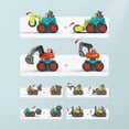 thumbnail image 2 of Mini juego de vehículos de construcción para niños pequeños: camión volquete, excavadora, topadora, mezcladora de cemento, 2 of 5