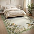 thumbnail image 3 of ODIKA 8'x10' Washable Area Rug Non-Shedding, Easy Care, Long Vintage Sage Bird Trailing Vine Border Scattered Bathroom for King Size Bedroom Under Bed, Master Suite, 3 of 7