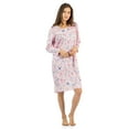 thumbnail image 2 of Casual Nights Women's Cotton Blend Long Sleeve Nightgown - Blossom Pintucked Pink - Large, 2 of 2