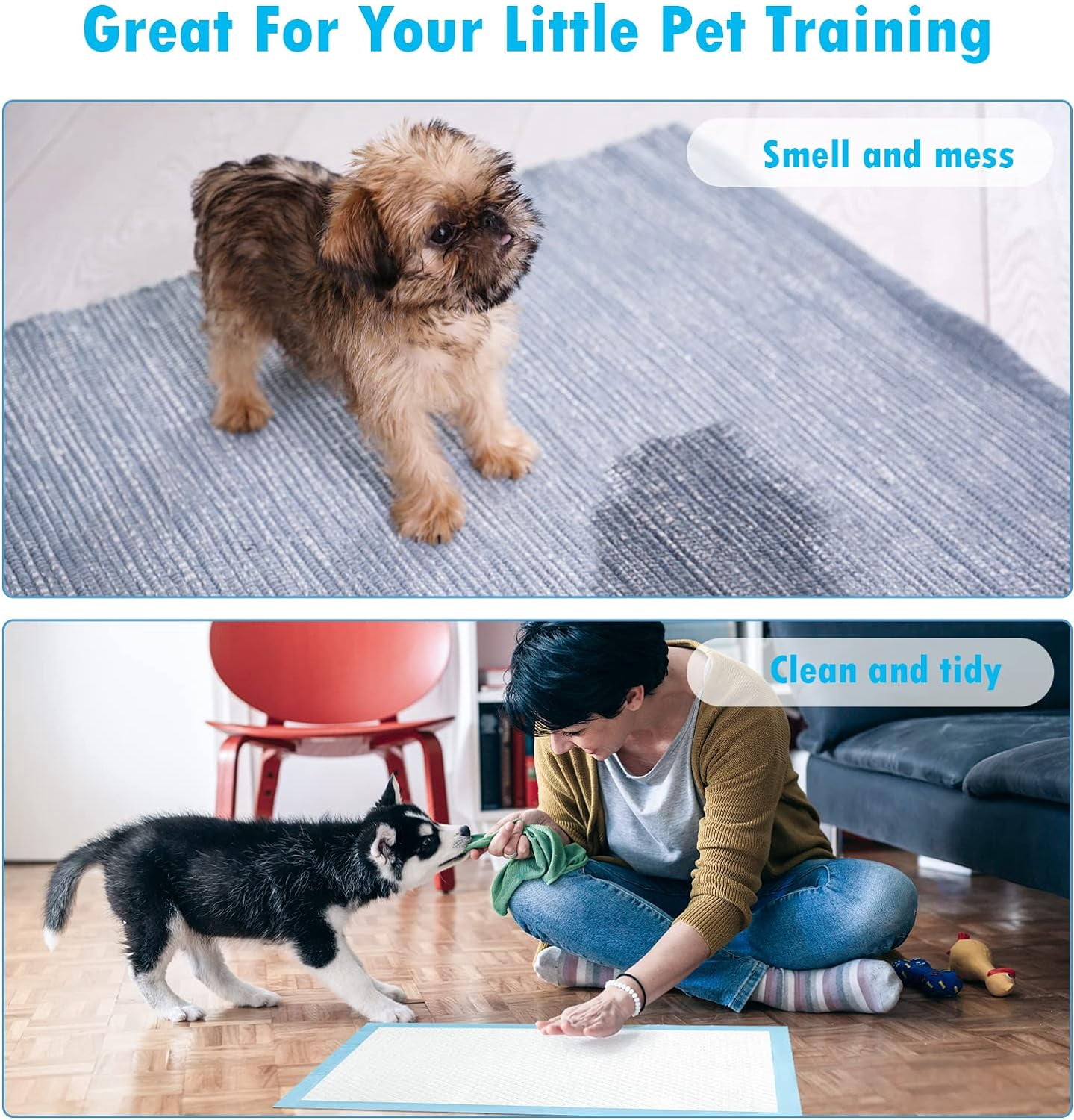 Dog and Puppy Pee Pads Disposable Pet Pad 28x34 inch X-Large Waterproof Pet Training Pad Dog Pee Pads Maximum Absorption and Protection