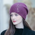 thumbnail image 4 of Wool Slouchy Knit Beanies Winter Hats for Women Soft Warm Slouch Skull Beanie Cap, 4 of 5