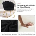 thumbnail image 2 of Furniliving Modern Sherpa Accent Chair Shell Back Makeup Chair Upholstered Arm Chair, Black, 2 of 8