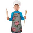 thumbnail image 2 of Pioneer Flower Floral Print Pattern Kids Aprons for Girls and Boys,Adjustable Neck Strap Toddler Aprons for Kids Cooking Baking, 2 of 7