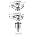 thumbnail image 2 of EGNMCR Stainless Steel Funnel, Kitchen Funnel, With Preserving Jars Lifter And Filter For Transferring Spices, Liquids, Beans Stainless steel funnel, 2 of 8