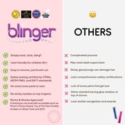 blinger® On The Go Mini Gem Stamper with 80 Hair Safe Jewels Perfect Gifts for Kids, Girls - Pink
