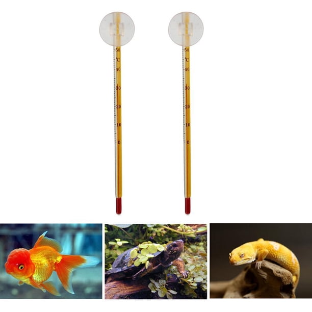 Acuario Termómetro Tortuga Peces Tanque Medidor de temperatura de vidrio Ventosa Likrtyny Libre de BPA