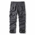 thumbnail image 4 of Kilaqueen Cargo Pants for Men Solid Color Ripstop Tactical Pant with Multi Pockets Hiking Running Athletic Outdoor Straight-Leg Pants, 4 of 7