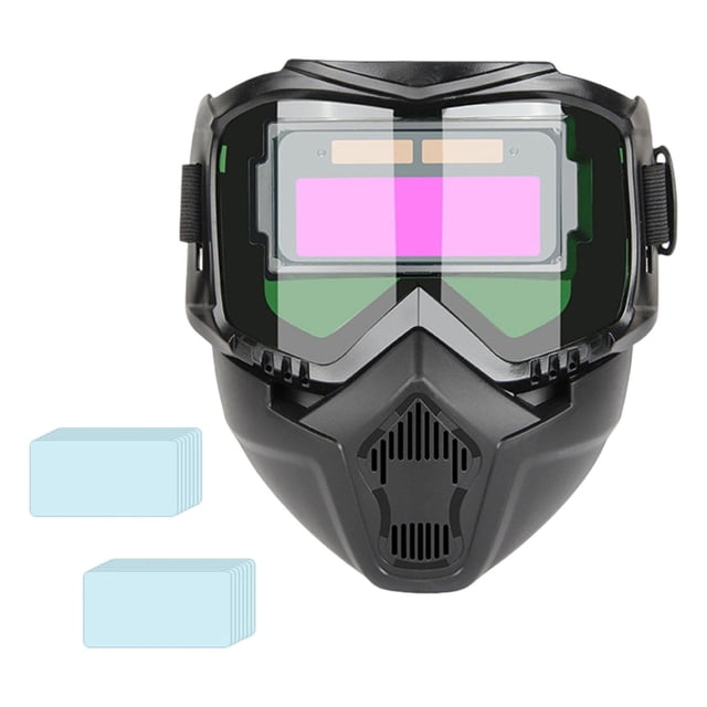 HILABEE Welding Helmet Anti Splash Dimming Detachable Soldering Protector Face Cover Standard and 20 Lens