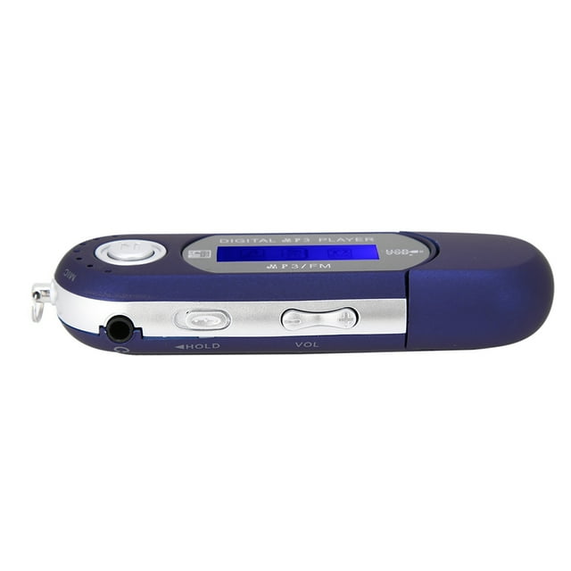 Reproductor de Música Digital USB Portátil MP3 con Pantalla LCD y Radio FM Bling Bling Negro Plata Azul