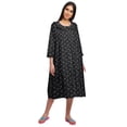 thumbnail image 2 of Moomaya Cotton Sleepwear For Ladies Printed Round Neck Button Placket Nightdress, 2 of 6