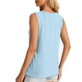 thumbnail image 4 of Delayuji Womens Tank Tops Loose Fit Casual Sleeveless Tops Keyhole Neck Trendy Summer Tops Flowy Clothes Outfits 2025 Blue Xxl Polyester Spring Tops for Women, 4 of 6