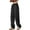 Black, variant on DeHolifer Women's Work Pants Plus Size Elastic Waisted Solid Color Drawstring Straight Leg Wide Leg Long Pants Black 3XL