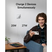 Anker Nano Charger, 47W USB C Charger, 2 Port Compact Foldable for iPhone 16/15 and More Series