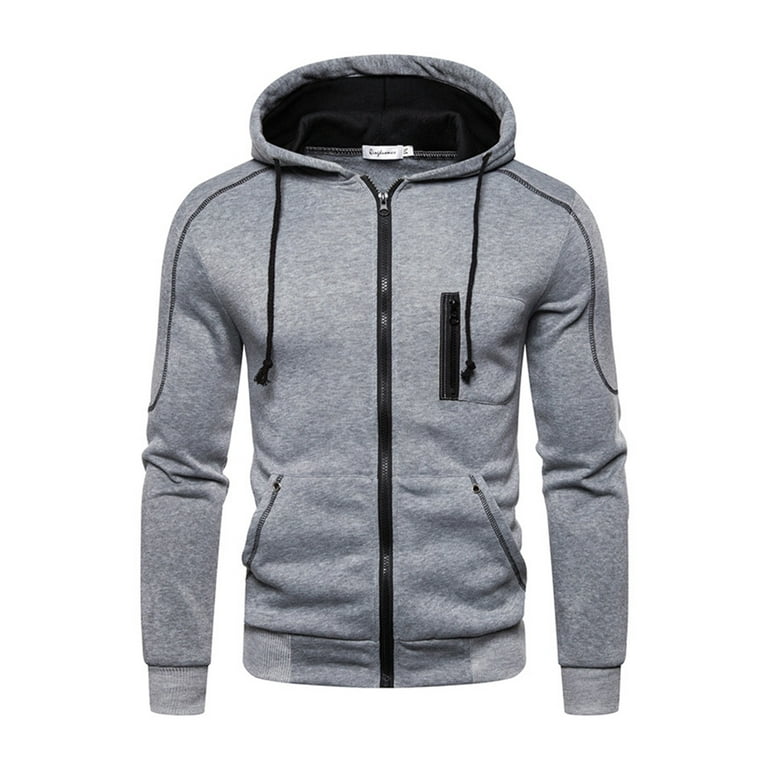 Mens Lightweight Active Slim Fit Track Jacket Zip-up Long Sleeve Drawstring  Hoodie Basic Designed Training Sweatshirt