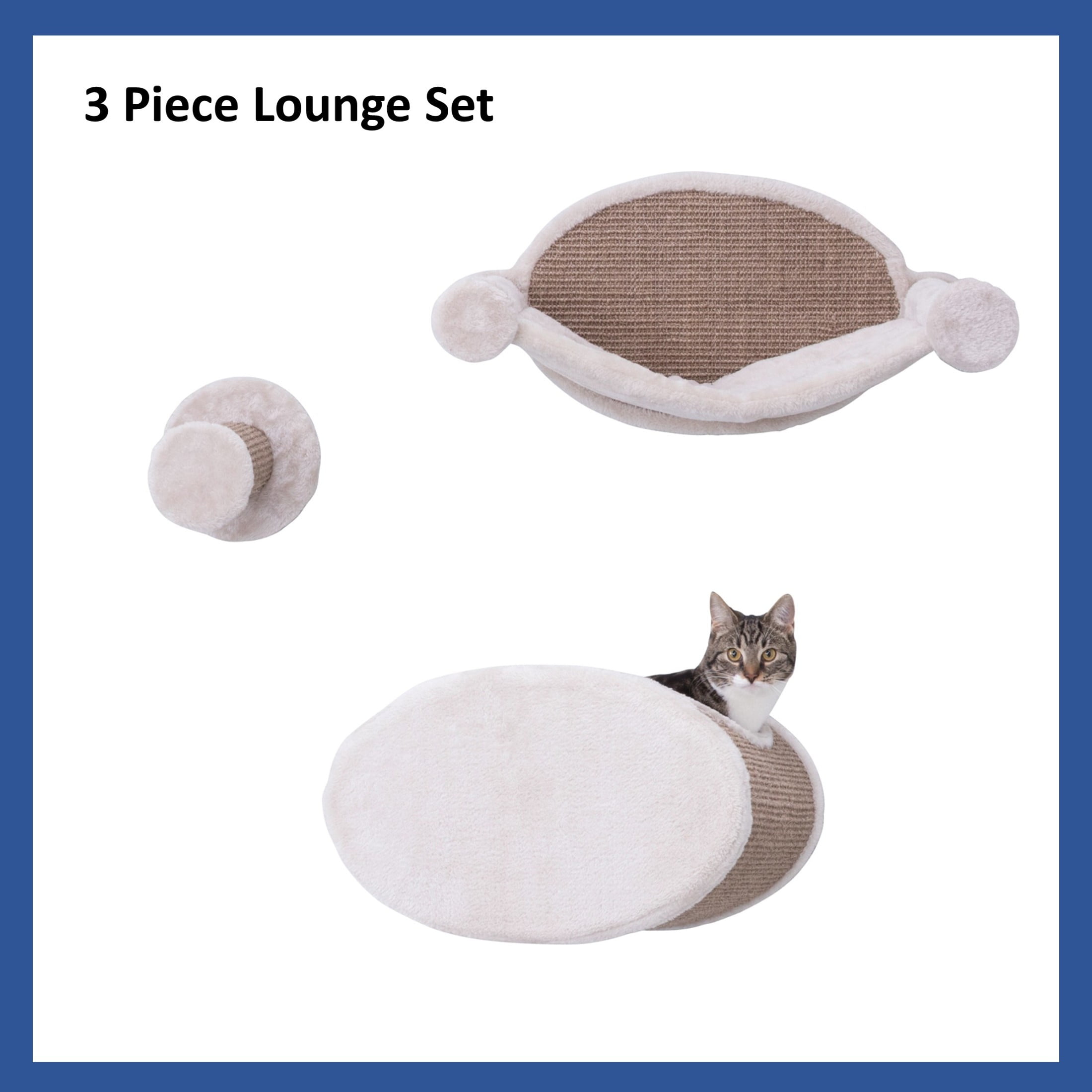 TRIXIE Liam Multi-Level Wall Mounted Cat Perch-Lounge Set, Brown