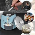 thumbnail image 4 of Yayeee Ashtray with Lid for Cigarette Smokeless Stainless Steel Home Ash Holder, Pirate Animals, 4 of 7