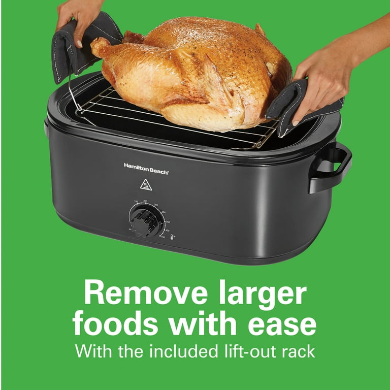 Hamilton Beach 20-Quart Electric Roaster Oven, Black, Turkey