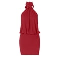 thumbnail image 6 of Halter Dresses for Women Summer Sleeveless Backless Mini Bodycon Dress Night Club Party Dress, 6 of 7