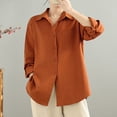 thumbnail image 1 of Heisall Womens Spring Autumn Cotton Shirts Casual Blouses Loose Round Neck Tops Layering Vests Inner Wear Outerwear, 1 of 8