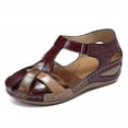 thumbnail image 2 of Lollita Orthopaedic Plus Sandals Pu Leather Retro Arch Support Cómodas sandalias de punta redonda para mujeres Toe-Reddish Brown-37 Teléfono móvil Teléfono móvil Accesorios para teléfonos móviles, 2 of 4