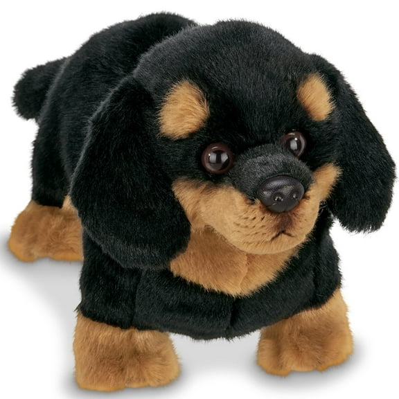 Bearington Harley Black and Tan Dachshund Plush Stuffed Animal Puppy Dog, 13 inches