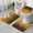Orange Halloween Bats, variant on Occult Halloween Pattern Bathroom Rugs Sets 3 Piece,Toilet Cover Set,Absorbent Non Slip Bathroom Mats Sets with U-Shaped Contour Rug Toilet Rug Set