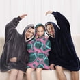 thumbnail image 5 of Football Pattern Blanket Hoodies for Kids 6-13YR Oversize Wearable Blanket Hoodies for Boys Girls Teens, 5 of 7