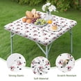 thumbnail image 4 of White Cow Black Spot Bow Pattern Square Fitted Tablecloth with Elastic Edge,Square Table Cover,Washable Elastic Table Cover for Home Kitchen Party Decor 34"x34", 4 of 6